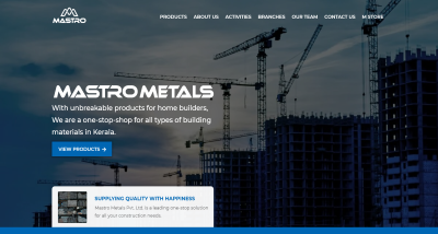mastro metals website designed by Fenix advertising, best website designing compny in kannur